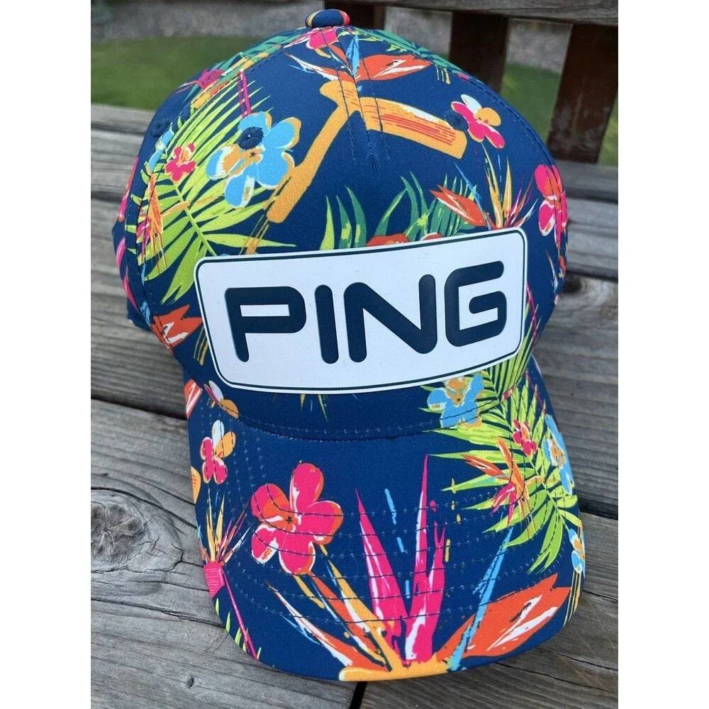 Nice! PING Clubs of Paradise Tour Snapback Hat Golf Tropical Floral Adjustable